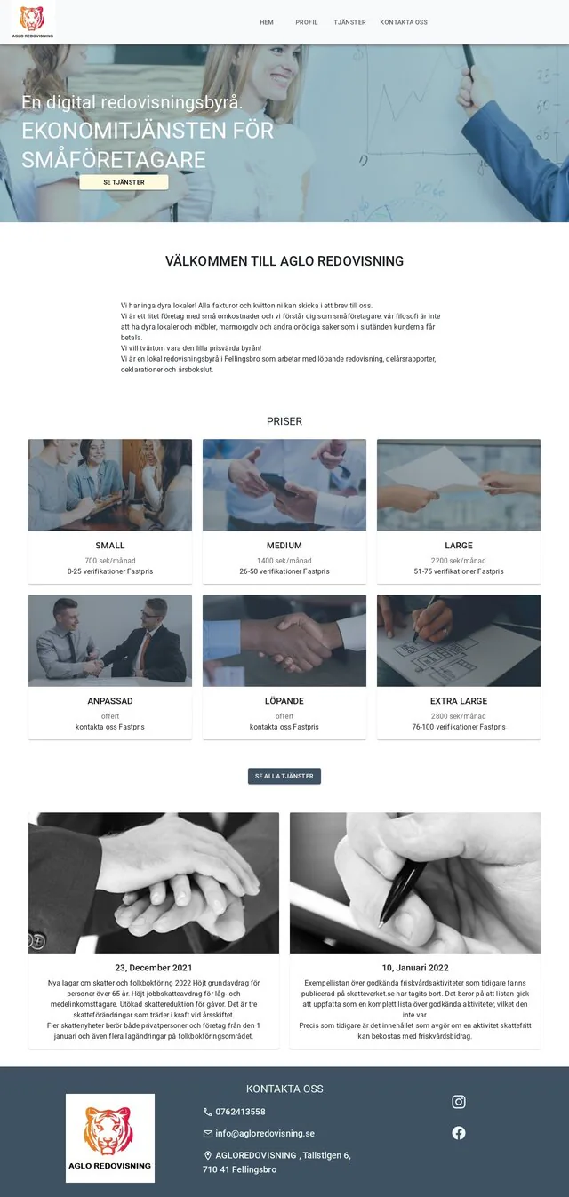 Aglo Redovisning website