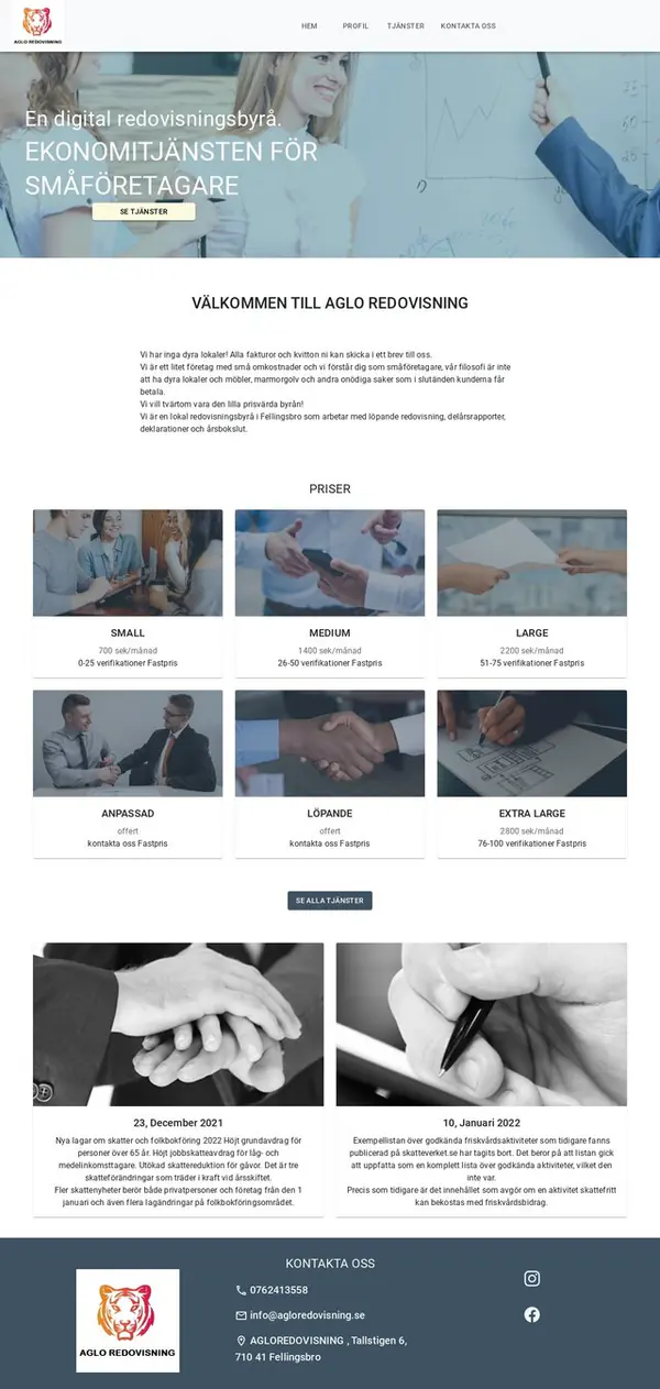 Aglo Redovisning website